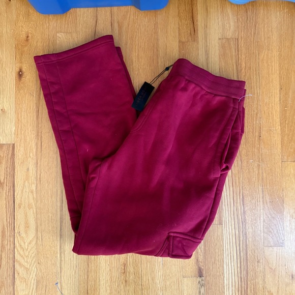 Linea Uomo Other - Linea Uomo Mens 3X Cargo Sweatpants Oxblood Burgundy Fleece Joggers JTF410 NWT